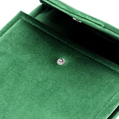 Velvet Necklace Jewelry Travel Folder Storage Display Case (Green) - color: Green