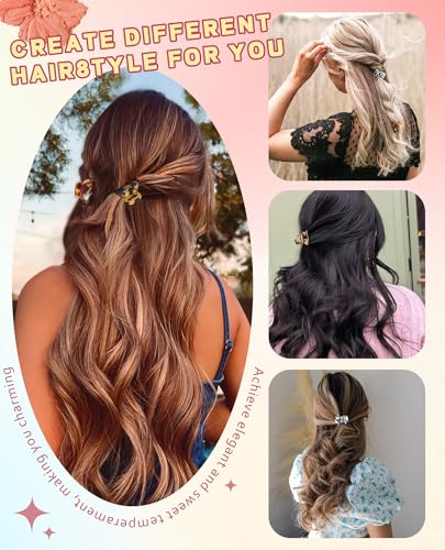 Molans 12 Pcs Small Hair Clips Mini Claw Jaw Clips Women Girls Thin Hair | Tiny Short Acrylic Cute Clips Non Slip Little Hair Accessories Clamps for Half Updo Styling Fine Hair Bangs Kids Toddlers - color: Amber