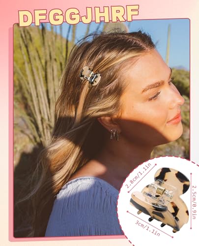 Molans 12 Pcs Small Hair Clips Mini Claw Jaw Clips Women Girls Thin Hair | Tiny Short Acrylic Cute Clips Non Slip Little Hair Accessories Clamps for Half Updo Styling Fine Hair Bangs Kids Toddlers - color: Amber