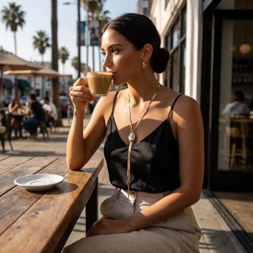 Long Baroque Pearl Gold Necklace for Women, Trendy Layered Geometric Lariat Statement Y Necklaces, Dainty Flat Snake Herringbone Link Body Chain Jewelry Accessories