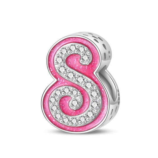 925 Sterling Silver Letter Charms Fits Pandora Bracelets Alphabet AZ Bead Charm for Bracelets Necklace with 5A Cubic Zirconia for Women Birthday Ceremony DIY Jewelry Gift - style: S