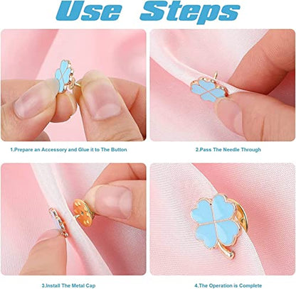 JANYUN 120 Pairs Butterfly Clutch Tie Tacks Pin Back Blank Metal Locking | Metal Holder Clasp Lock Backings,Replacement with 8mm Length 10mm Width Blank Pins for Brooch Lapel Enamel Craft Making - color: Silver Gold, size: 10mm