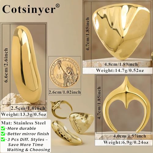 Stainless Steel Brooch Pin for Women & Men,Lapel Pin | Minimalist Statement Elegant Geometric, Sweaters Coat Suit Shawl Collar Shirt Coat Jacket Hat Dress Swim, Velvet Bag & Box - style: Trio-Gold