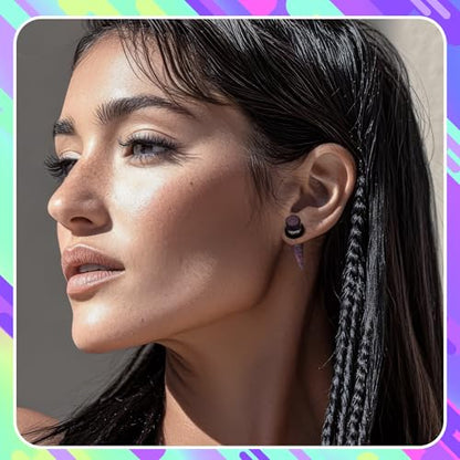 JieyueJewelry 50/54 Pcs Ear Stretching Kit 14G-00G | Acrylic Tapers & Plugs with Silicone Tunnels, Ear Gauges Expander Set Body Piercing Jewelry for Women and Men - color: Colorful Point