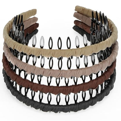 STHUAHE4PC Multicolor Protection Resin Teeth Comb Hair Hoop Hairband Headband Hair Accessories by Beauty hair (Beautiful) - color: Beautiful