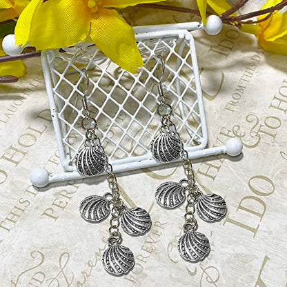 Heather's cf Silver Sea Charms – Antique Pendants, Non-Tarnish, Lead-Free & Nickel-Free, Bulk Ocean Animal Charms for DIY Jewelry, Bracelets, Necklaces, Earrings, Beach Craft Supplies (Sea Animals) - color: Seashell Scallop - 90 Pc