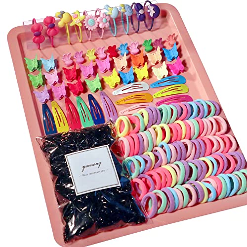 YANRONG Hair Accessories Set For Girls,Candy Colors Nylon Hair Ties,Elastic Ponytail Holders Rubber Band For Baby Kid,Cartoon Hair Clip / Band For Thick Hair & Thin,（2200PCS） - color: Candy Colors