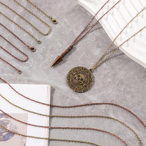Lemonkey 24 Pack Necklace Chains Bulk,Bronze Plated DIY Cable Link Chains for Jewelry Making 20 Inches - color: Bronze, size: 20inch