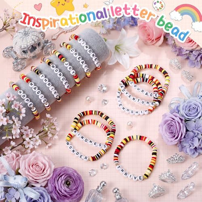 Liliaafar 20 Pcs Inspirational Friendship Bracelets Bulk Adjustable Motivational Beaded Bracelets for Back to School Teacher Gifts Classroom Party Favors - style: Cartoon Story Polymer Clay