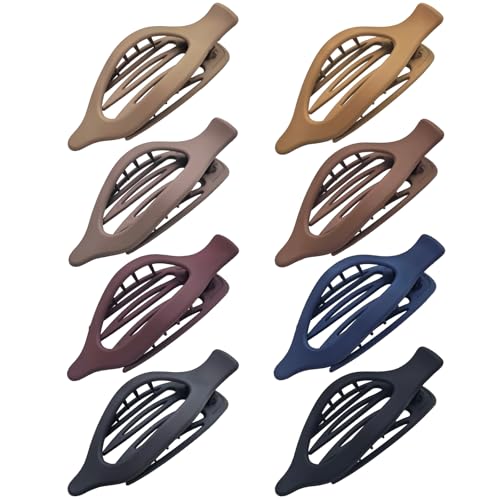 8 Pack French Flat Hair Clips, Non-Slip Large Hair Clips for Women, Matte Neutral Flat Hair Claws for Thick Thin Hair - color: Flat Hair Clips