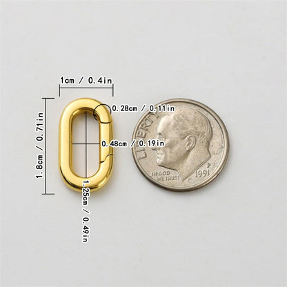 1Pc Oval Spring Clasps Connector Rings for Keychain DIY Crafts (Gold(1.25cm)) - color: Gold-A