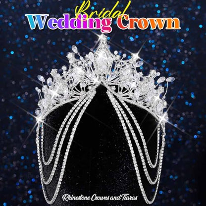 Kilshye Rhinestone Wedding Tiaras and Crowns Silver Crystal Bridal Headband Prom Headpiece for Women