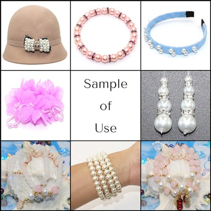 200Pcs Glass Pearl Beads Faux Pearls Round Czech Tiny Satin Luster Spacer Loose Beads Bulk with Holes Handcrafted for DIY Bracelets Jewelry Making Crafts Supplies (4MM, White)
