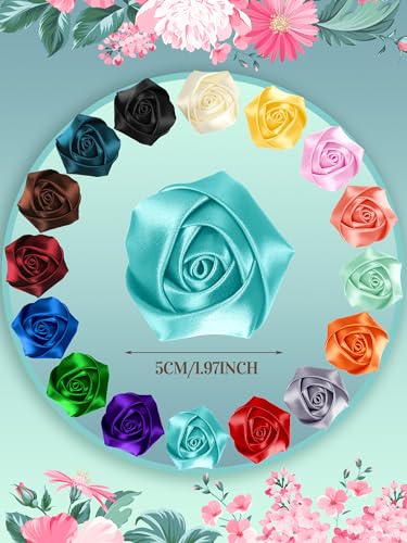 16 Pcs Lapel Pin for Men Suits Lapel Flower Boutonniere Pins Handmade Satin Pin Rose Flower Brooch for Wedding Party Decoration