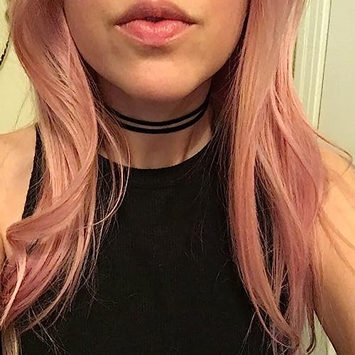 Fesciory Black Necklaces for Women, Adjustable Layered Velvet Leather Lace Collar Necklace, Goth Jewelry Gifts. - color: Double Layers