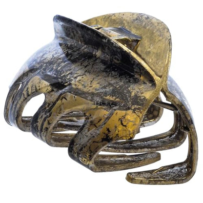 Camila Paris CP3725 French Octopus Hair Clip, 3.25" Large Claw Clips for Thick Hair, Girl Octopus Claw Clip for Women, Strong No-Slip Grip, Wide Jaw Clips for Women, Made in France - color: Black/Gold 3.5"