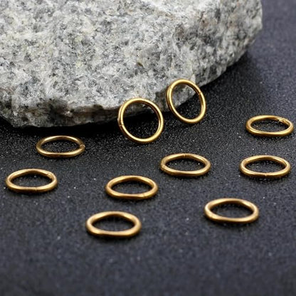 MOQIKAKA16G 18G 20G Surgical Steel Nose Septum Rings Hoops - Stainless Steel Hinged Clicker Segment Nose Rings Hoop Helix Cartilage Daith Tragus Sleeper Earrings, Ear Plugs Tunnels Gauges - color: Classic Gold 15PCS, size: 18g 12mm