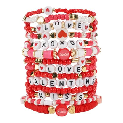 Twinfree Bohemia Beaded Bracelet for Women, Polymer Clay Stretch Bracelets - color: color 36