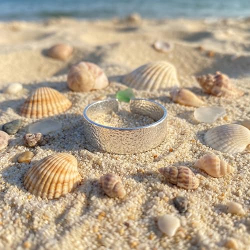 Sterling Silver Toe Ring, Adjustable Open Band, Handmade | Fits Toe, Knuckle or Pinky Ring | One Size Fits Most | Comfortable to Wear | Minimalist Style | Water Resistant - style: Sandblasted Band