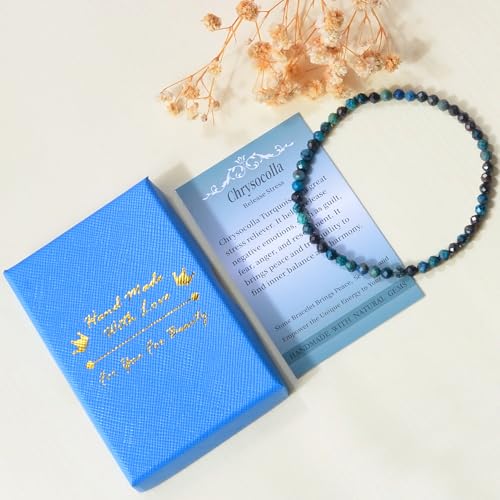 MASSIVE BEADS Natural Genuine Gemstone Beads Healing Crystal Chakra Reiki Jewelry Faceted Round Beads Bracelets 3mm - color: Chrysocolla