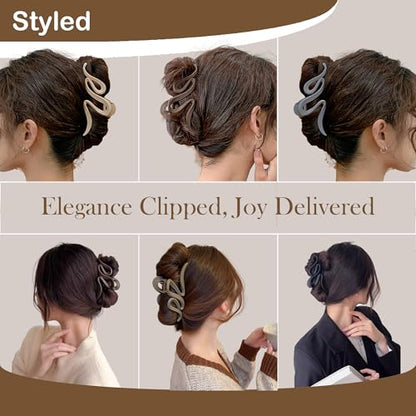 Extra Large Hair Claw Clips for Thick Hair, Big Non-Slip Claw Clips for Women, 5 Pack 5.1" Jelly & Matte Hair Clips for Long Hair (Infinity 5pcs 5.1") - color: Infinity 5pcs 5.1"