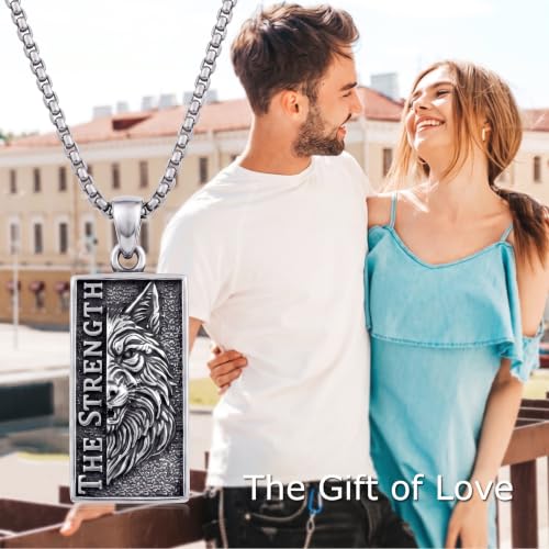 YAFEINI Cat Tarot Necklace 925 Sterling Silver Cat Tarot Pendant Necklace Jewelry Gifts for Women - style: Wolf