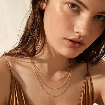 Gold Necklaces for Women 14K Gold Chain for Women Gold Cable Chain | Dainty Gold Cable Chain Necklace for Womens Simple Cable Chain for Men Necklaces 14-26” 14k gold necklaces for women men - size: 24in-60cm, style: 1.2mm