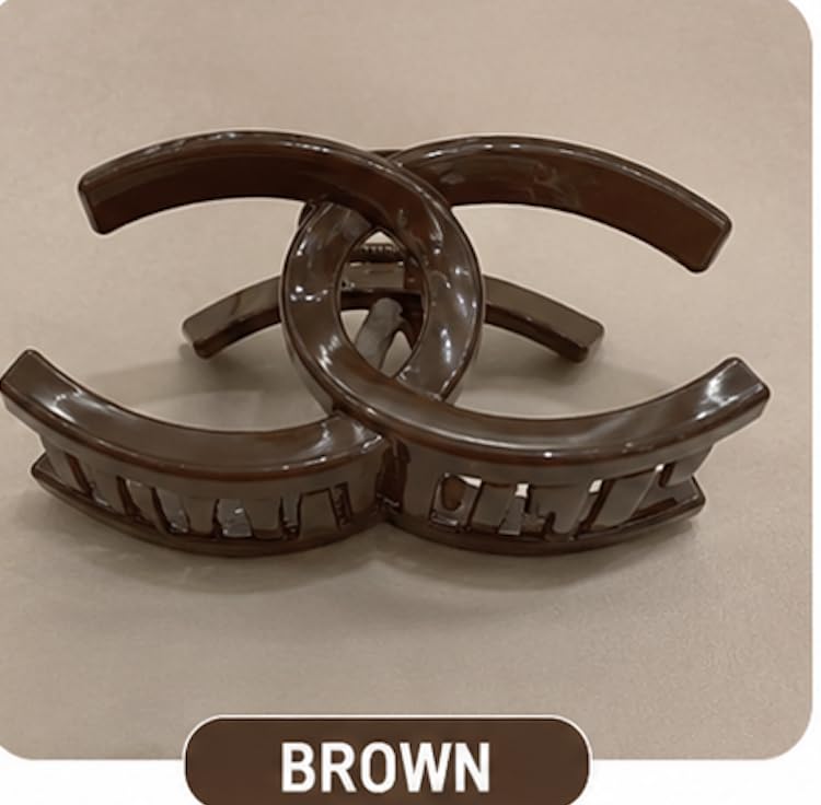 Designer Logo Hair Claw Clips,disponible color, Pink, White,Black,Brown,Beige Large Size