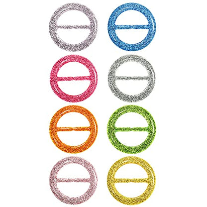 Boao 8 Pcs Scarf Ring Clip Shirt Ties Clips for Women Resin Clothes Corner Knotted Button Round Circle Shirt Clips Buckle Tshirt Clip Tightener for Loose Clothes Halloween 80s Accessories - style: Fresh Style