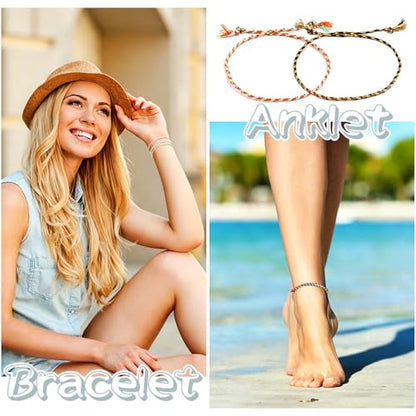 37/52 Pieces Woven Wrap Friendship Bracelets, Handmade Braided Colorful Adjustable Beaded String Bracelet, Boho Friendship Anklets Bracelets for Women, Birthday Gifts Party Presents. - style: Classic -52 pcs