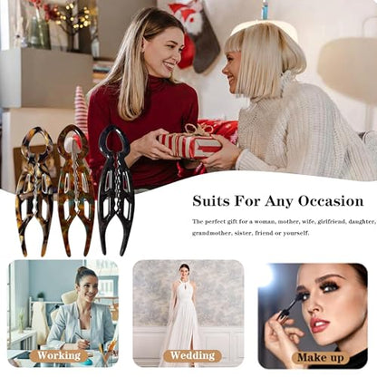 3 PCS Prestige French Hair Pin for Women Prestige Hair Pin for Thin Thick Hair Double-Notch Locking Mechanism Anti-Loosening Women Hair Accessories Valentine's Day Gifts - color: red