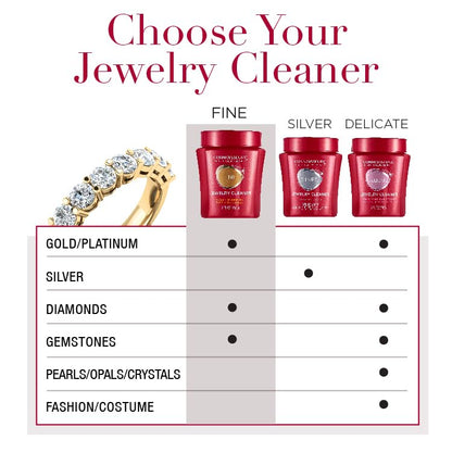 CONNOISSEURS Premium Edition Jewelry Cleaner, Value Size 9.6oz - Pick from Fine, Silver or Delicate Jewelry Cleaner - style: Fine - 9.6 Ounce + Polishing Cloth