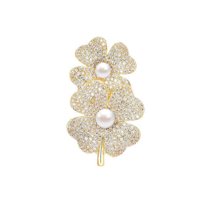 Brooches and Pins for Women Elegant Flower Pearl Brooches Costume Broches Jewelry Lady Christmas Pin for Women - style: GD-2097