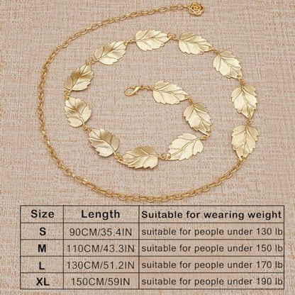 Metal Waist Chain Body Jewelry Link Belt for Women Girls - color: Gold 2, size: L: 51.2 in (130 cm)