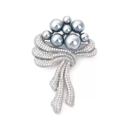 Luxury Camellia Flower Brooch, Sparkling Crystal & Rhinestone Pin with Teardrop Pendant for Women, Elegant Statement Jewelry for Wedding, Party, or Daily Wear - style: Chinese