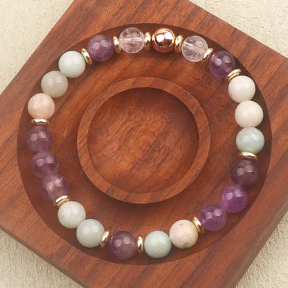 KSQS Healing Stone Bead Bracelet for Women, Natural Gemstones Balance Protection Bracelet, Spiritual Crystal Beads Bracelet Anxiety Relief with Meaning Card - color: Emotional Healing