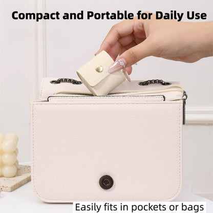 Mini Travel Jewelry Pouch Velvet Roll Up Ring Organizer Small Portable Earring Storage Bag with Snap Button for Women