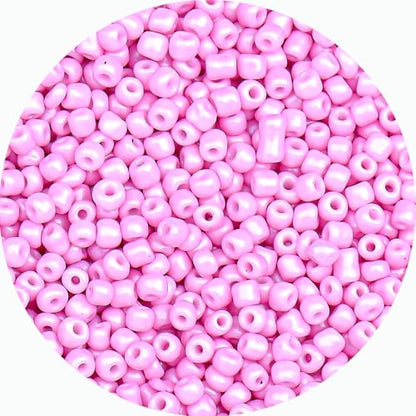 Legefo 4mm Glass Seed Beads Bulk, Light Pink 6/0 Small Mini Pony Seed Beads, Tiny Round Craft Bead for Bracelet Necklace Wrist Jewelry Making Beading Weaving DIY Crafts Supplies, 1000pcs - color: Light Pink