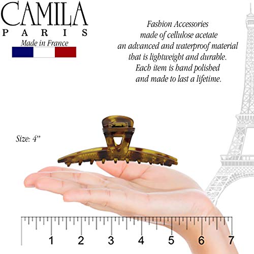 Camila Paris CP2382 French Hair Clip for Women, Narrow, Strong Hold Grip Double Teeth Girls Hair Claw Clips Jaw, Fashion Durable Styling Hair Accessories for Women, Made in France - color: Tokyo 4"