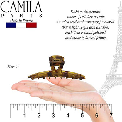 Camila Paris CP2382 French Hair Clip for Women, Narrow, Strong Hold Grip Double Teeth Girls Hair Claw Clips Jaw, Fashion Durable Styling Hair Accessories for Women, Made in France - color: Tokyo 4"