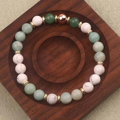 KSQS Healing Stone Bead Bracelet for Women, Natural Gemstones Balance Protection Bracelet, Spiritual Crystal Beads Bracelet Anxiety Relief with Meaning Card - color: Clarity