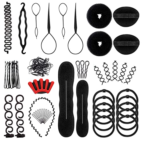 27Pcs Hair Styling Set, Hair Design Styling Tools, DIY Hair Accessories Hair Modelling Tool Kit Magic Fast Spiral Hair Braid Braiding Tool for Women and Girls