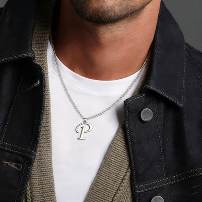 Stainless Steel Initial Letter Connector Charms Alphabet Pendant Diy Craft for Jewelry Making Necklaces Bracelets Keychain - color: Stainless Steel P