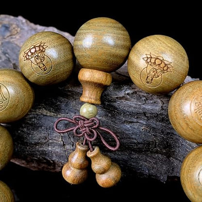 Tibetan Buddhist Green Sandalwood Beads 18mm Scented Sandalwood Link Wrist Crafts Beads Bracelet for Men Women - size: 20MM