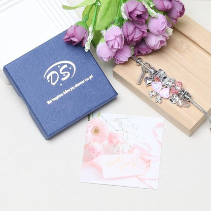 DS Charm Bracelets for Girls Adjustable Silver Stainless Steel Gift Box | Cute Cartoon Charms,Friendship Jewelry,Birthday Gifts,Teen Kid Fit, Tarnish Resistant,Stackable Trendy Daily Wear - style: Silver-butterfly 4