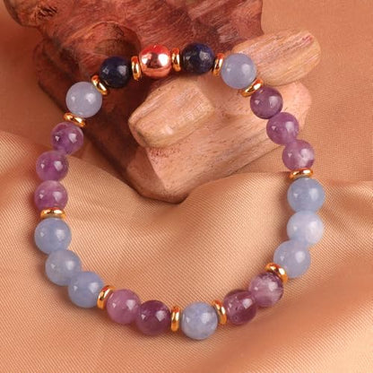 KSQS Healing Stone Bead Bracelet for Women, Natural Gemstones Balance Protection Bracelet, Spiritual Crystal Beads Bracelet Anxiety Relief with Meaning Card - color: Pure Love