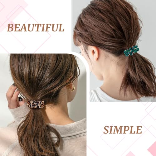 30 Pcs Small Scrunchies No Damage Hair Ties for Women | Hair Accessories Ponytail Holders, Elastic Soft Rubber Bands for Thick Thin Hair (Leopard Print) - color: Leopard Print