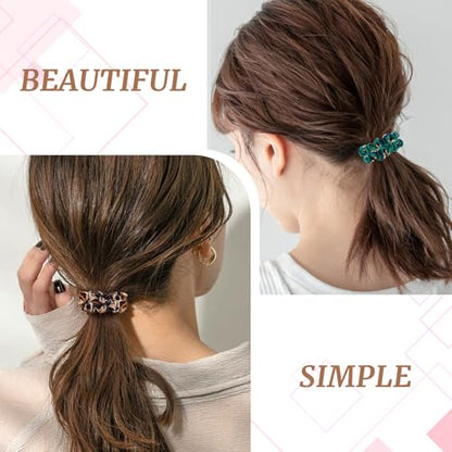30 Pcs Small Scrunchies No Damage Hair Ties for Women | Hair Accessories Ponytail Holders, Elastic Soft Rubber Bands for Thick Thin Hair (Leopard Print) - color: Leopard Print