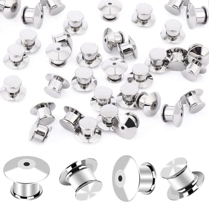 30Pcs Metal Locking Pin Backs for Enamel Lapel Badges | Metal Material,For Brooch Badge Enamel DIY, Pin Backings Keepers Locking Buckles, Secure Clasp Holds Pins Firmly