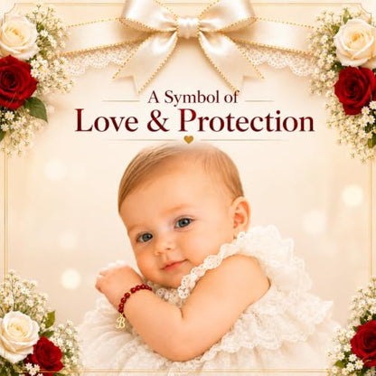 Baby Crystals Personalized Red Bracelet for Protection –Baby Jewelry for Girls | 14K Gold-Plated or Sterling Silver Initial Charm Bracelet | Baptism, Birthday Gifts - style: Initial 14K Gold Plated